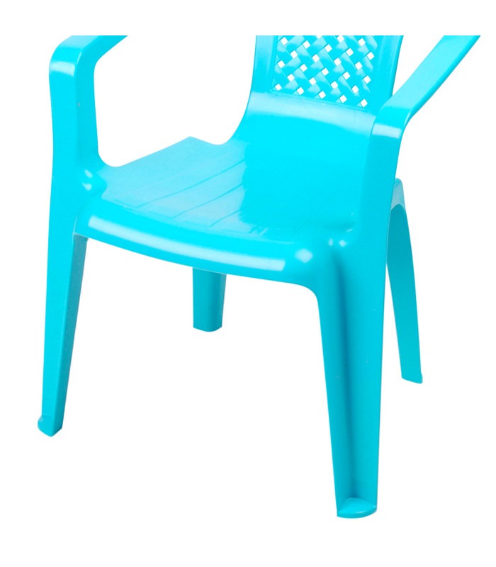 Sedia da Giardino per Bambini Impilabile in Plastica Blu - Dimensioni 52x37x35 cm