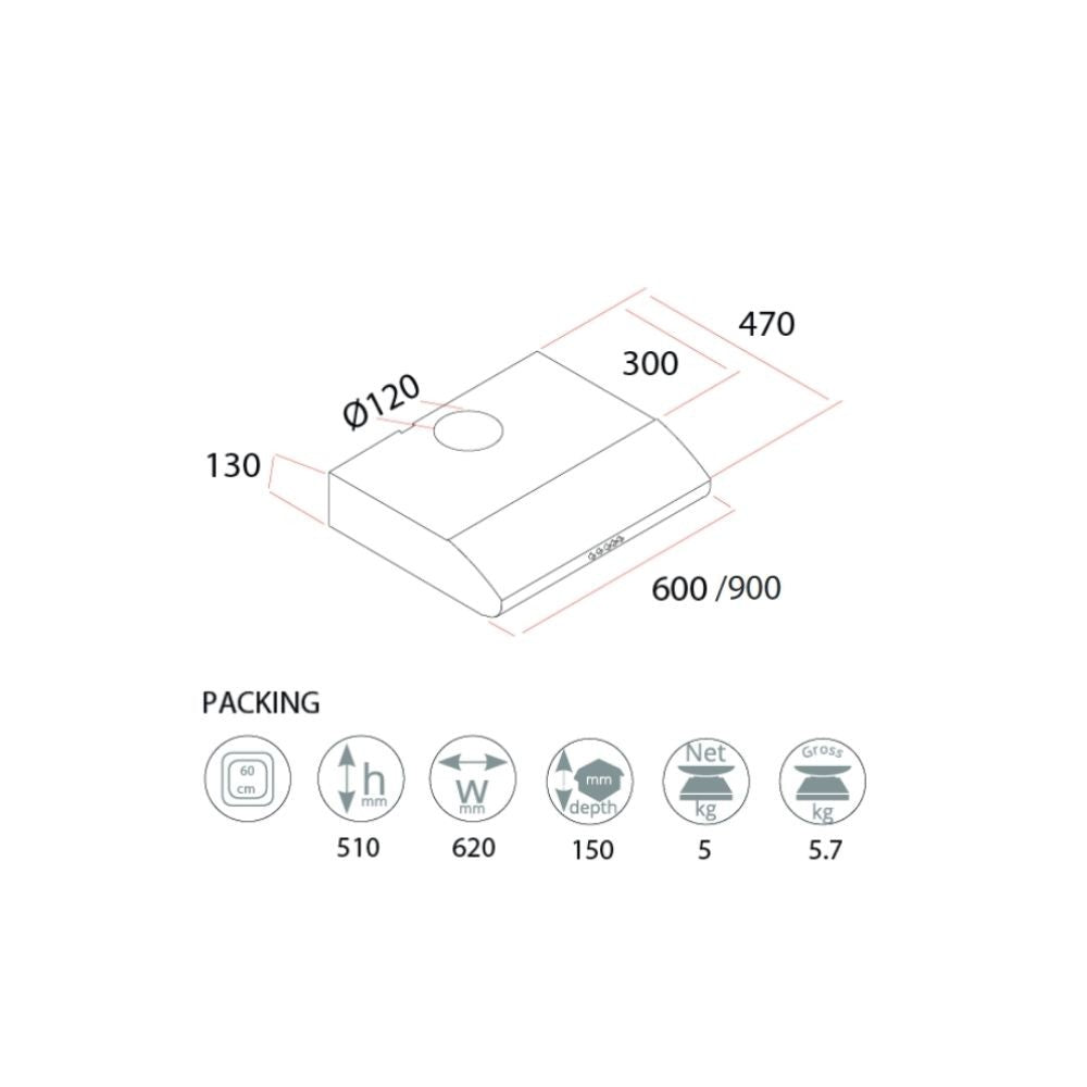 Grupo capota bajo mueble Samet Classico 90 blanco