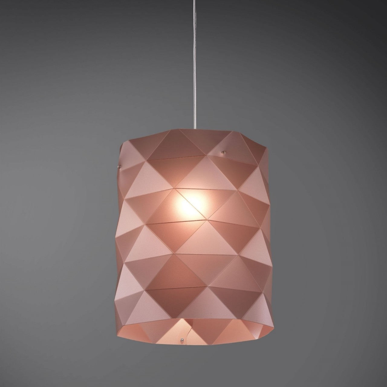 Suspensión de metal rosa en metal cromado cm. 27x32h