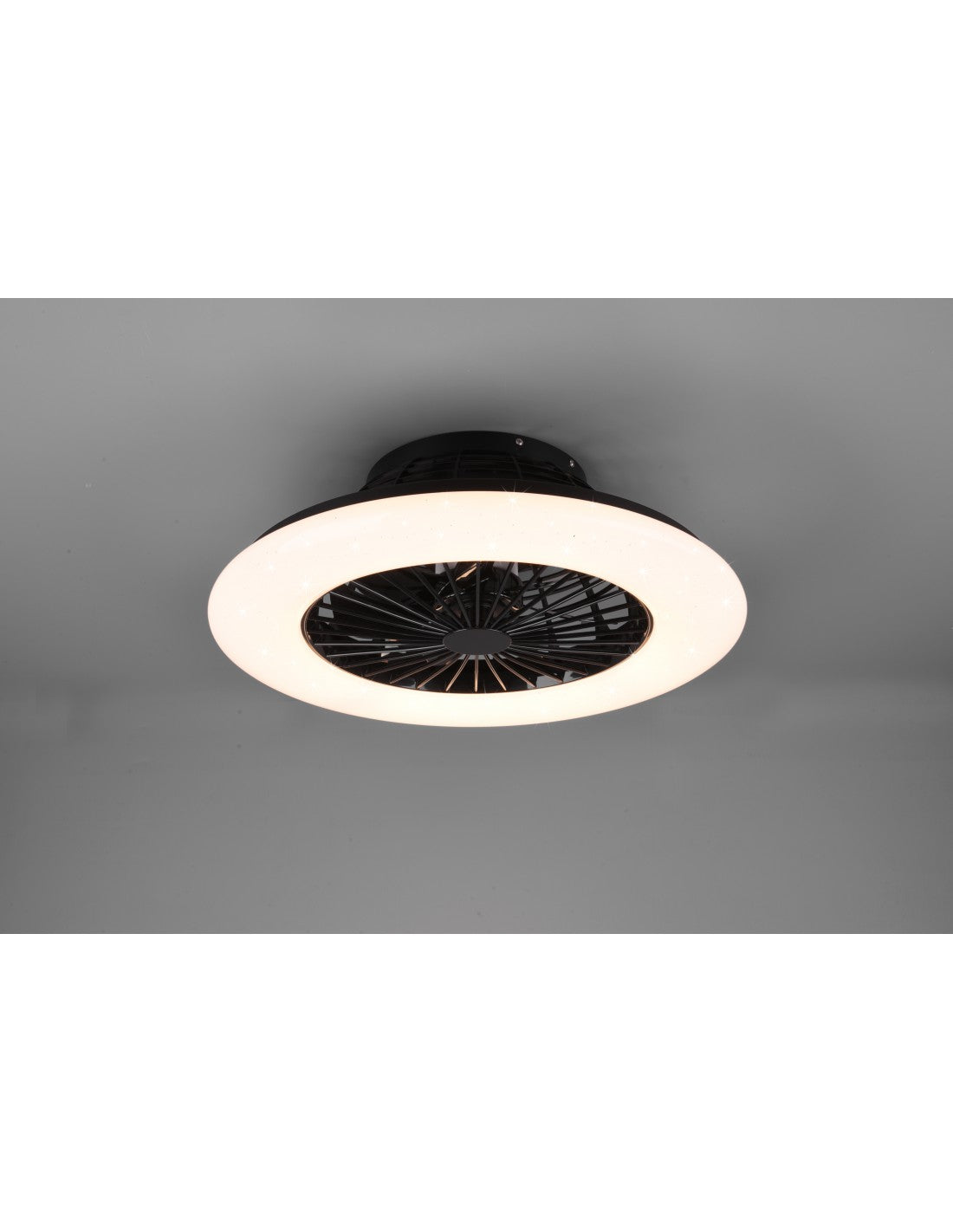 Ventilador de araña LED regulable Stralsund Black Trio Lighting