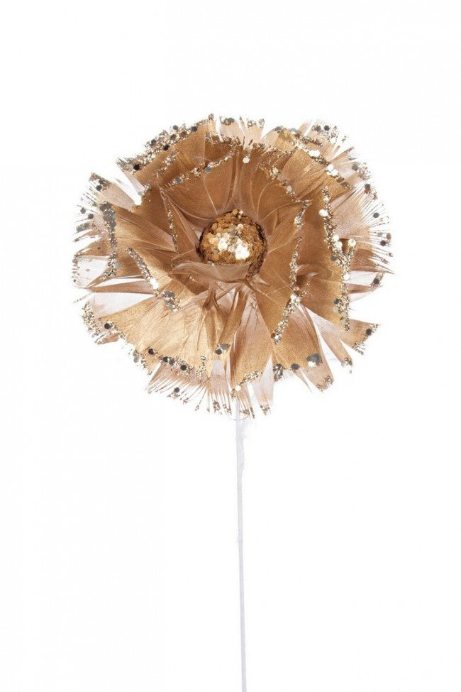 6x Púa Plumas Flor Champán