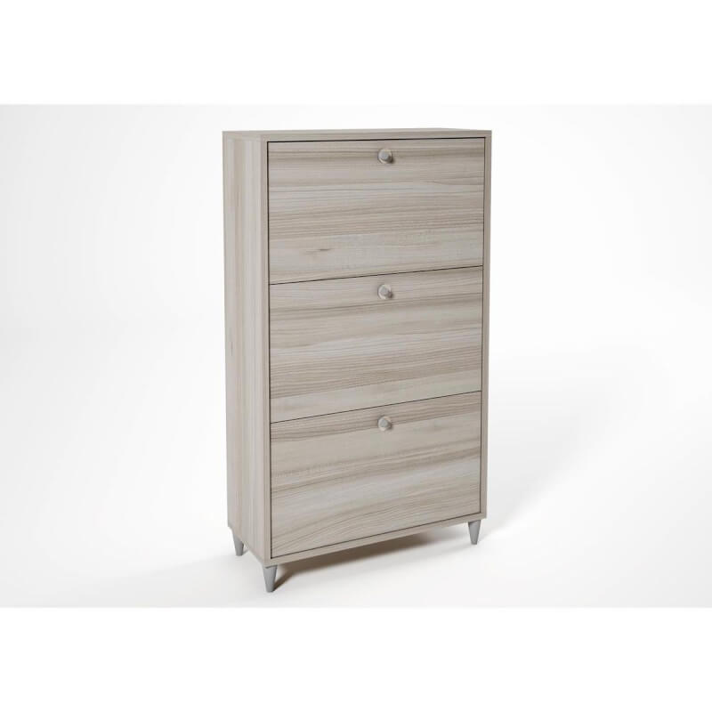 Zapatero de doble fondo con tres puertas para hasta 18 pares de zapatos