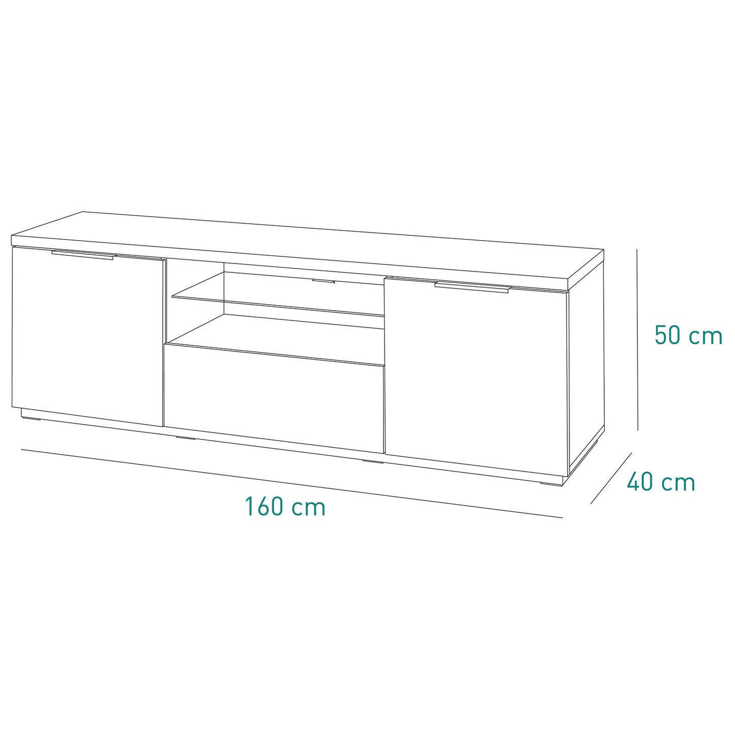 Mueble TV Mundi con 2 puertas y 1 trampilla