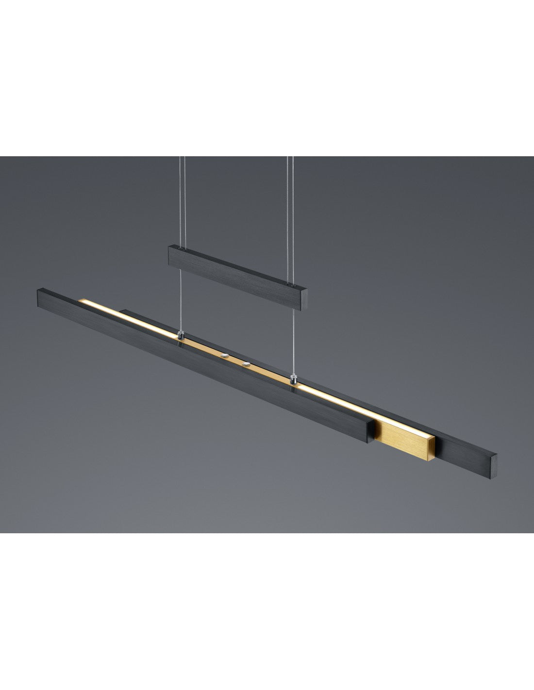 Lámpara de oficina moderna Trajan con atenuador táctil doble LED, iluminación en trío de latón y negro