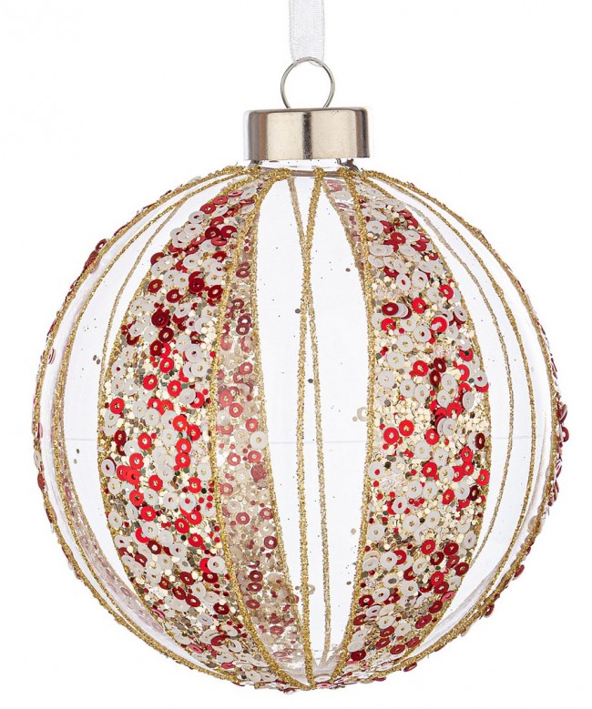 8x Esfera Vt Spangly Rojo