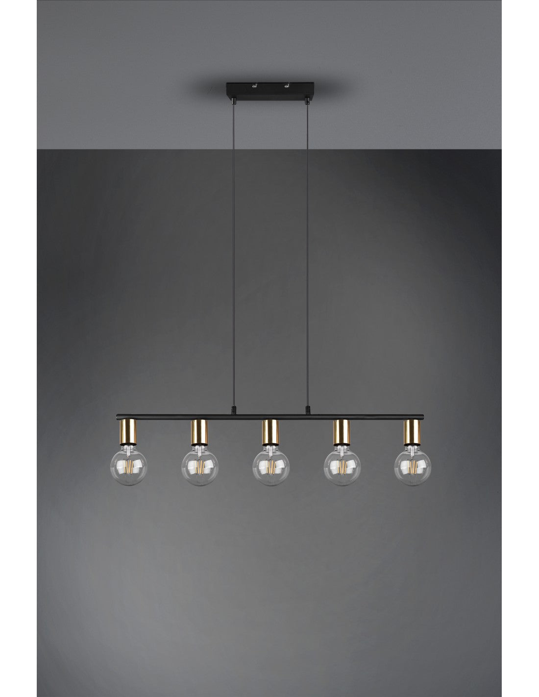 Lámpara colgante 5xE27 Vannes Latón L82 cm Trio Lighting