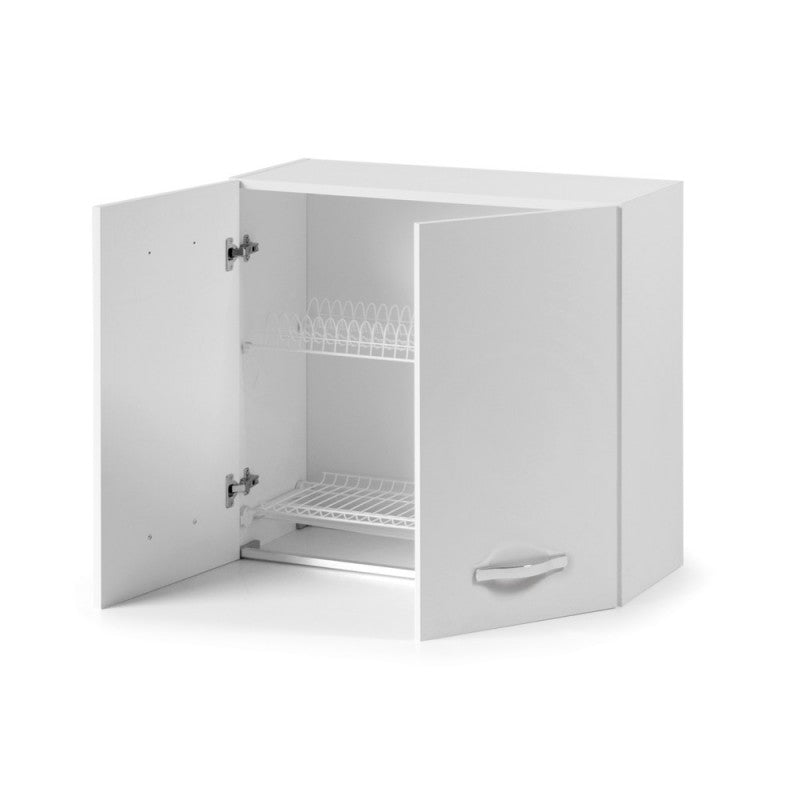 Mueble escurridor de cenizas blanco para cocina 80x32xH 72 cm con 2 puertas