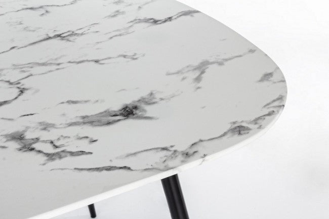 Mesa ovalada de mármol efecto mármol 110x50x45h cm