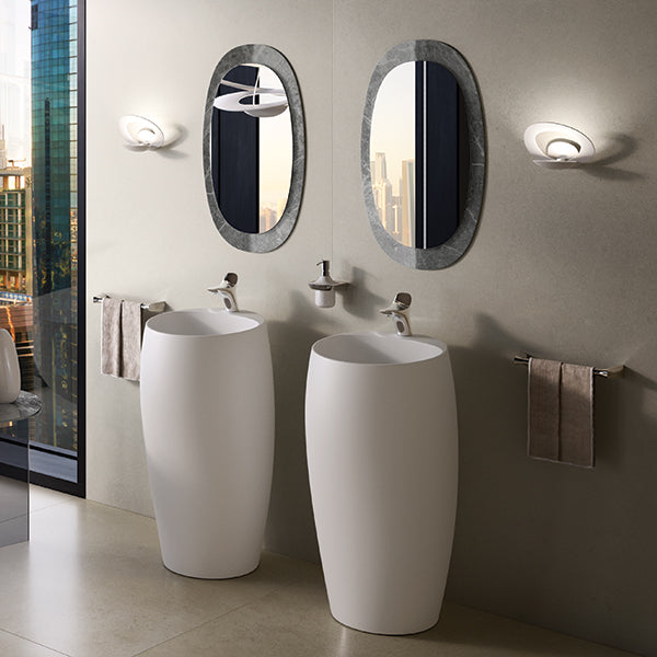 Lavabo autodrenante Cloud con orificio para grifería - Blanco Alpino