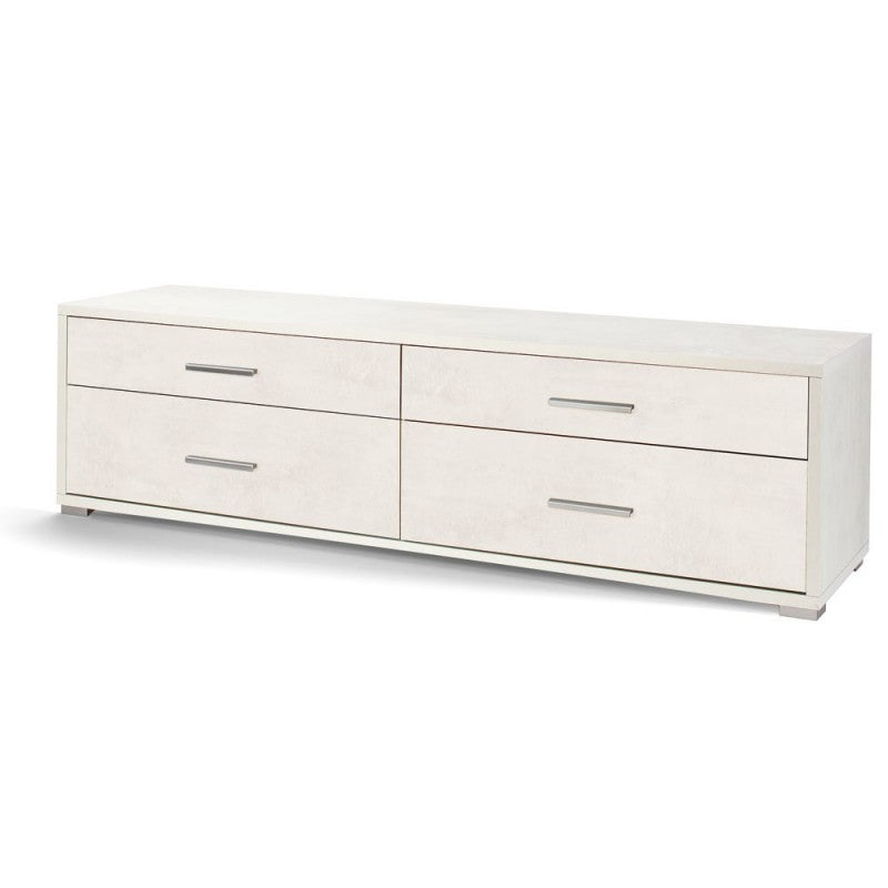 Mueble TV bajo de madera con cuatro cajones Ossido Blanco 179x47x h50 cm