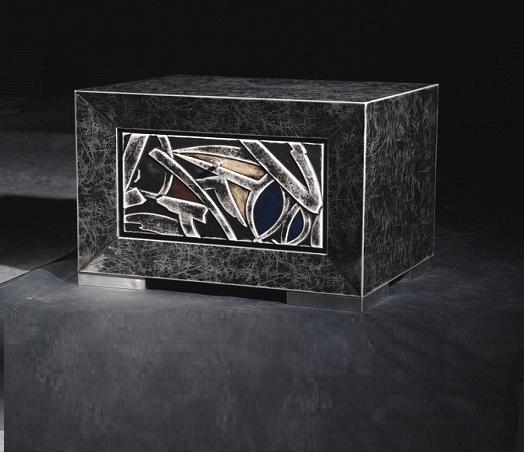 Mesa de centro con tablero y base de madera negra 45x60x43h cm