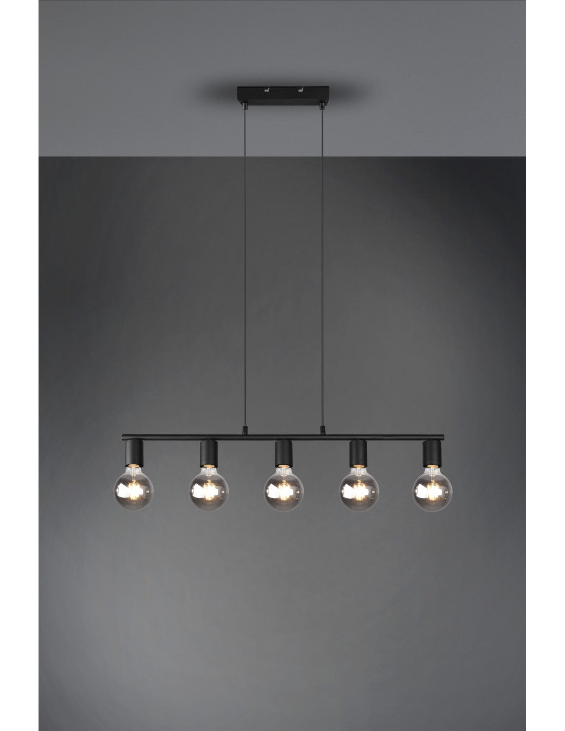 Lámpara Colgante 5xE27 Vannes Negro L82 cm Trio Lighting