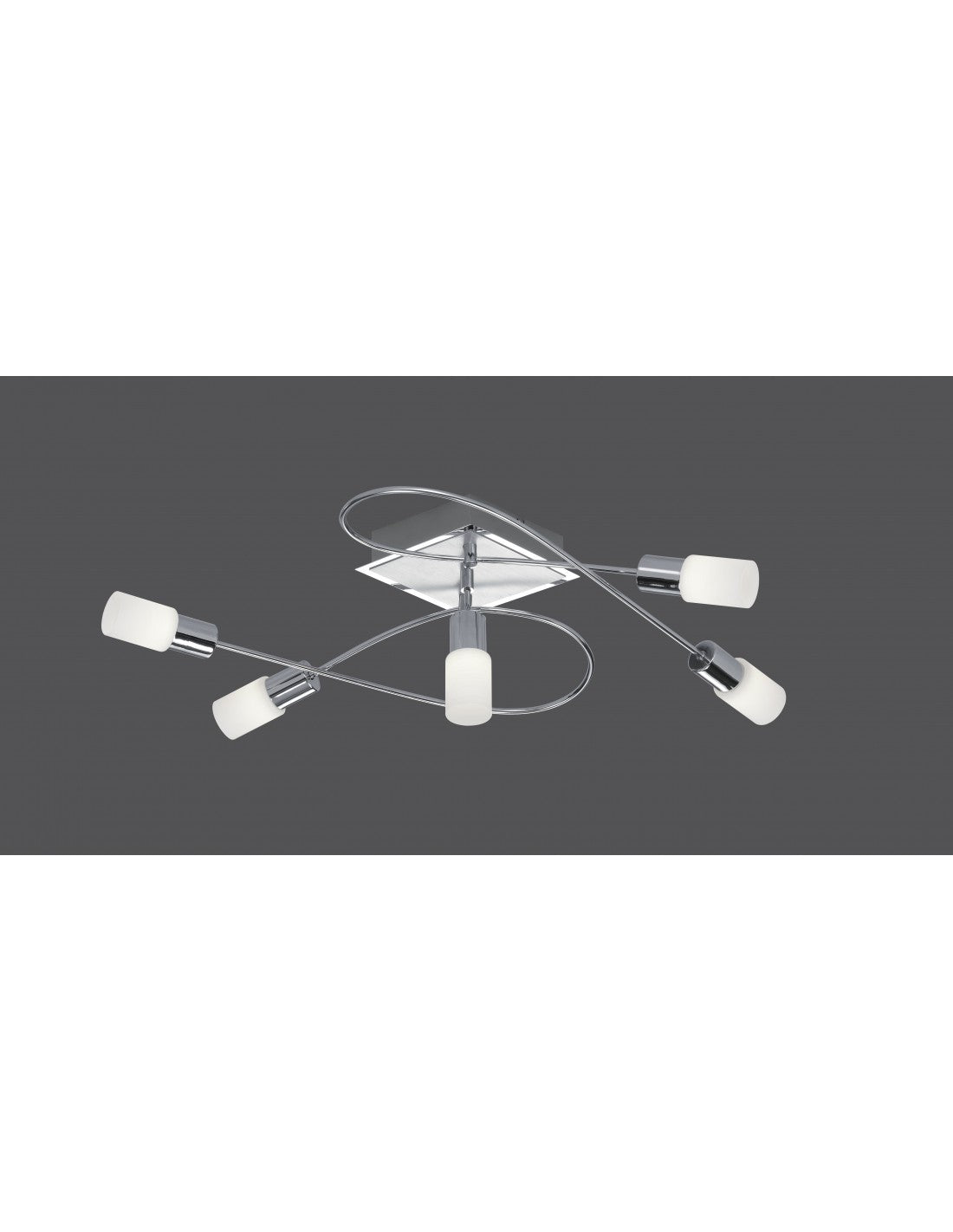 Lámpara de techo moderna Clapton Chrome 5 LED Trio Lighting