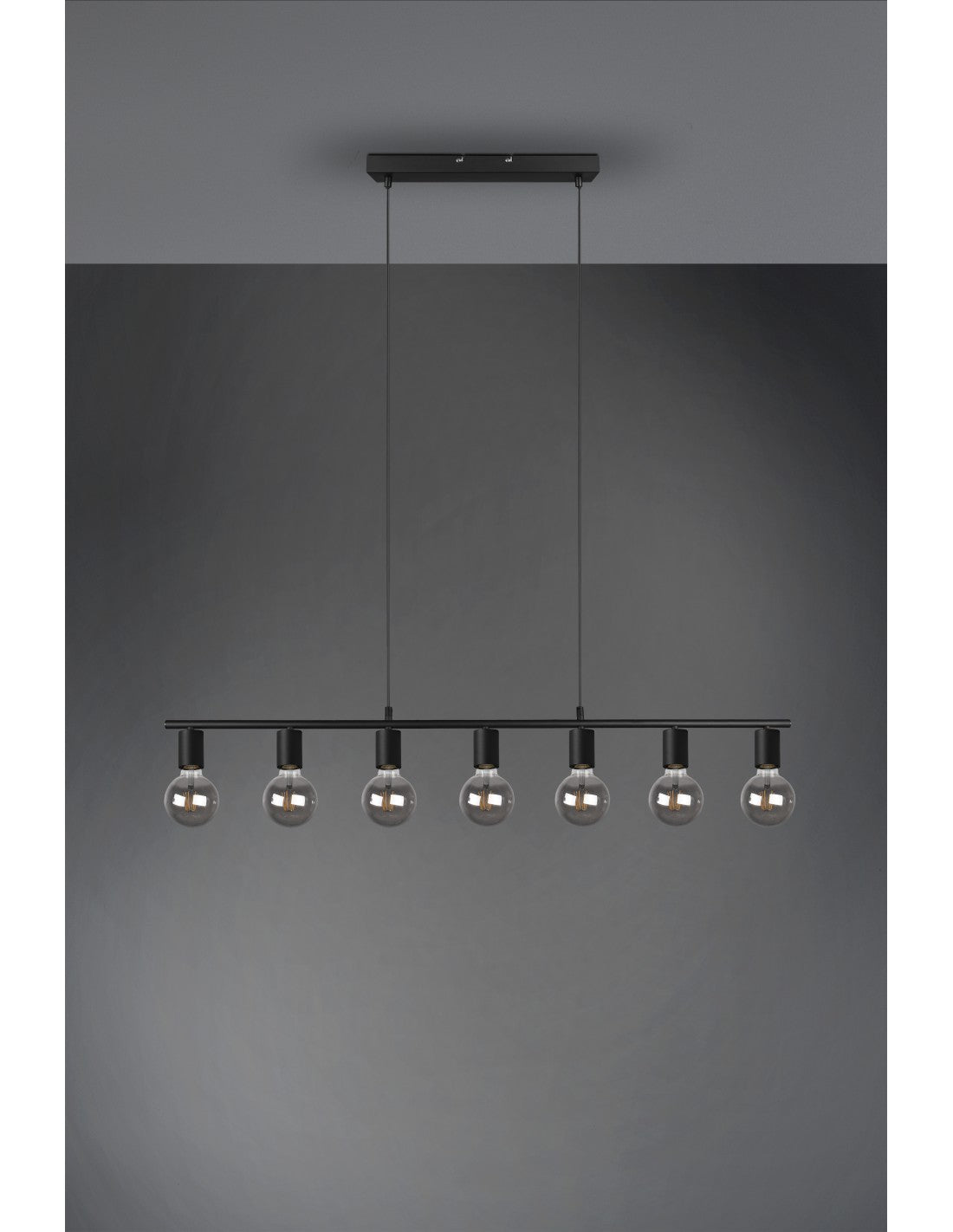 Lámpara Colgante 7xE27 Vannes Negro L110 cm Trio Lighting