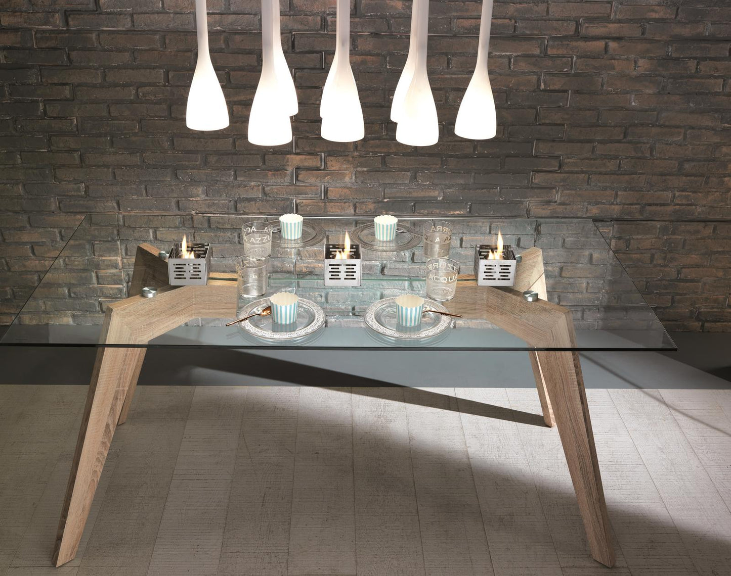 3x Juego de 3 biochimeneas de acero gris claro 10x10x8h cm