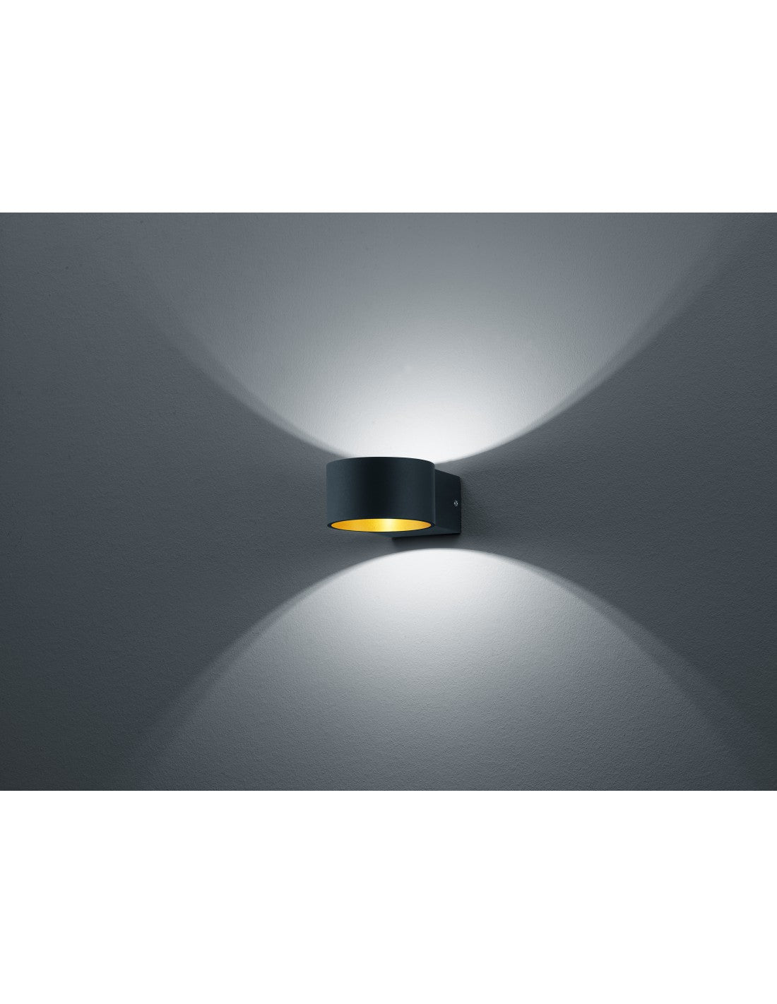 Lacapo Aplique de iluminación trío de luz doble LED negro y dorado