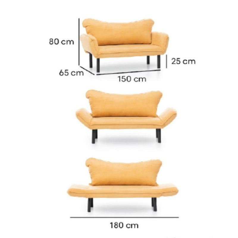 Sofá Chatto 2 plazas burdeos con reposabrazos reclinables 150x65xh.80 cm