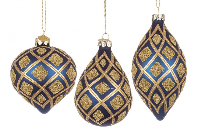 12x Colgantes con brillo Vt azul medianoche