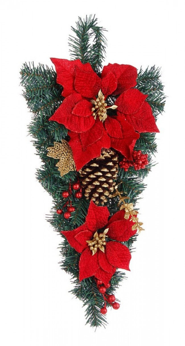 8x Decoración. Josie Poinsettia Gota Roja