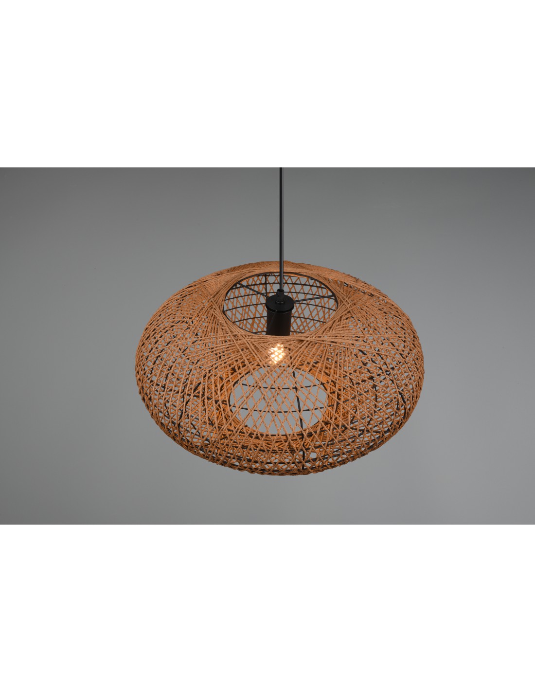 Pantalla colgante para casa de vacaciones, fibras naturales, Hedda Trio Lighting