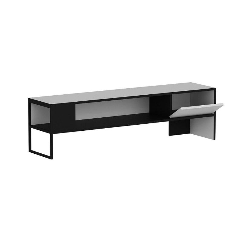 Mueble TV Concord blanco y negro 150x35xh.42 cm.