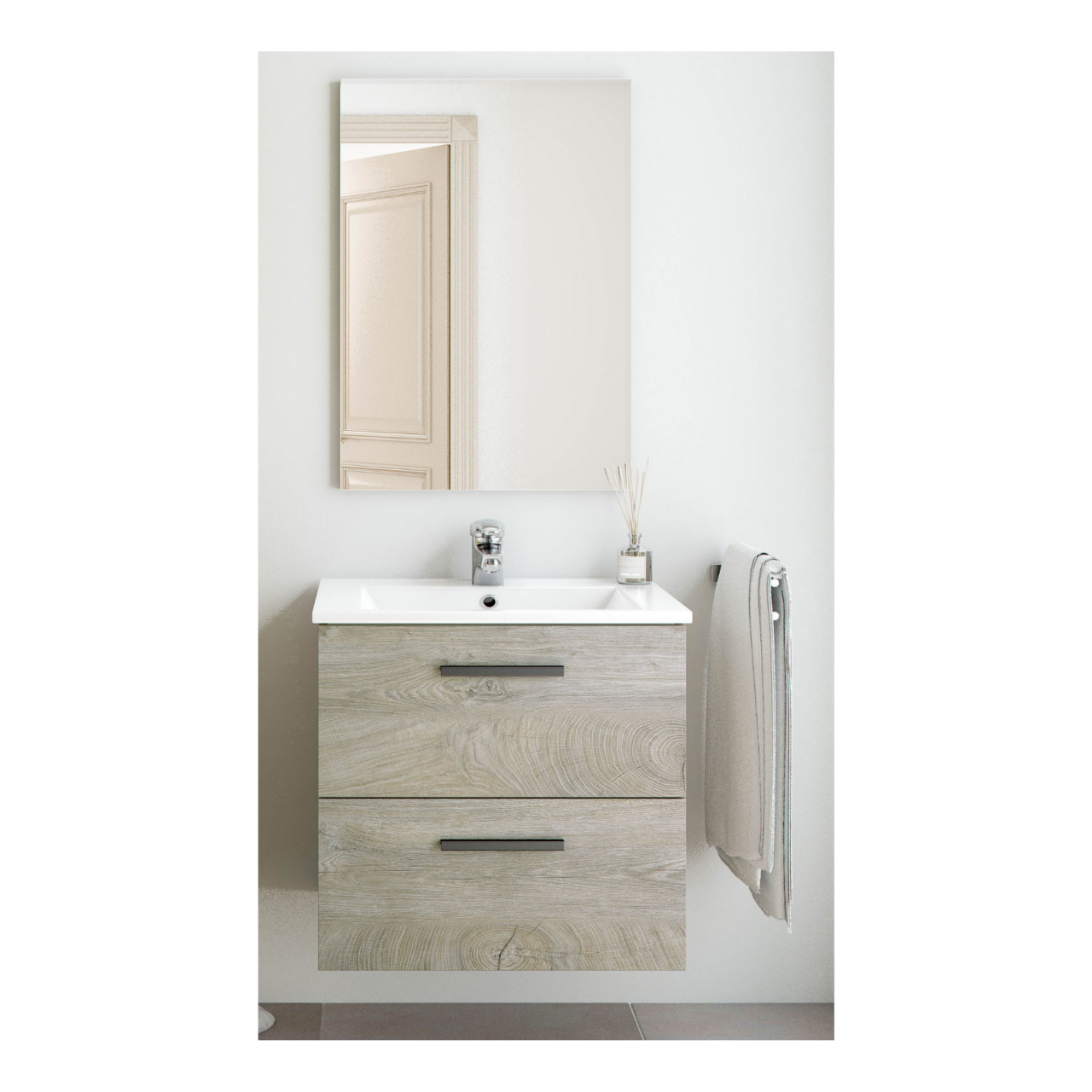 Kit Mueble De Baño 2 Cajones 60cm