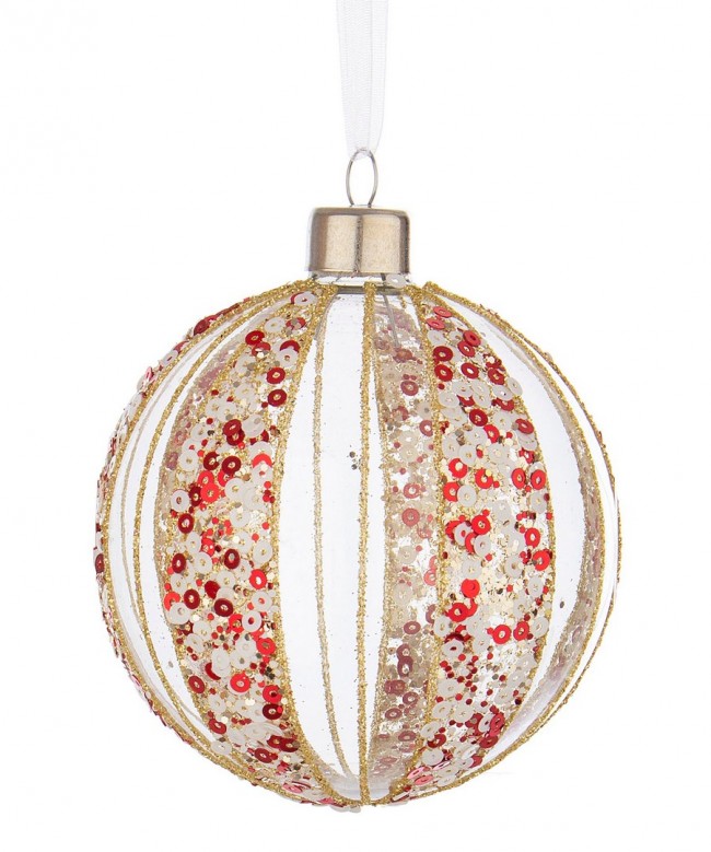 12x Esfera Vt Spangly Roja