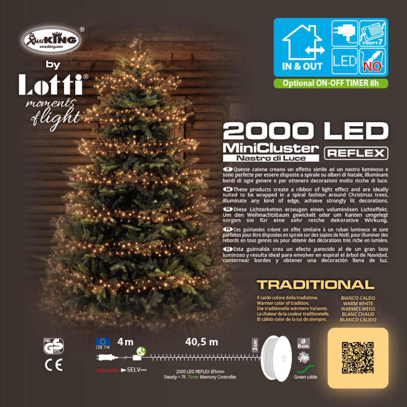 MiniCluster ø6cm 2000 LED TRADICIONAL 40,5m en Bobina