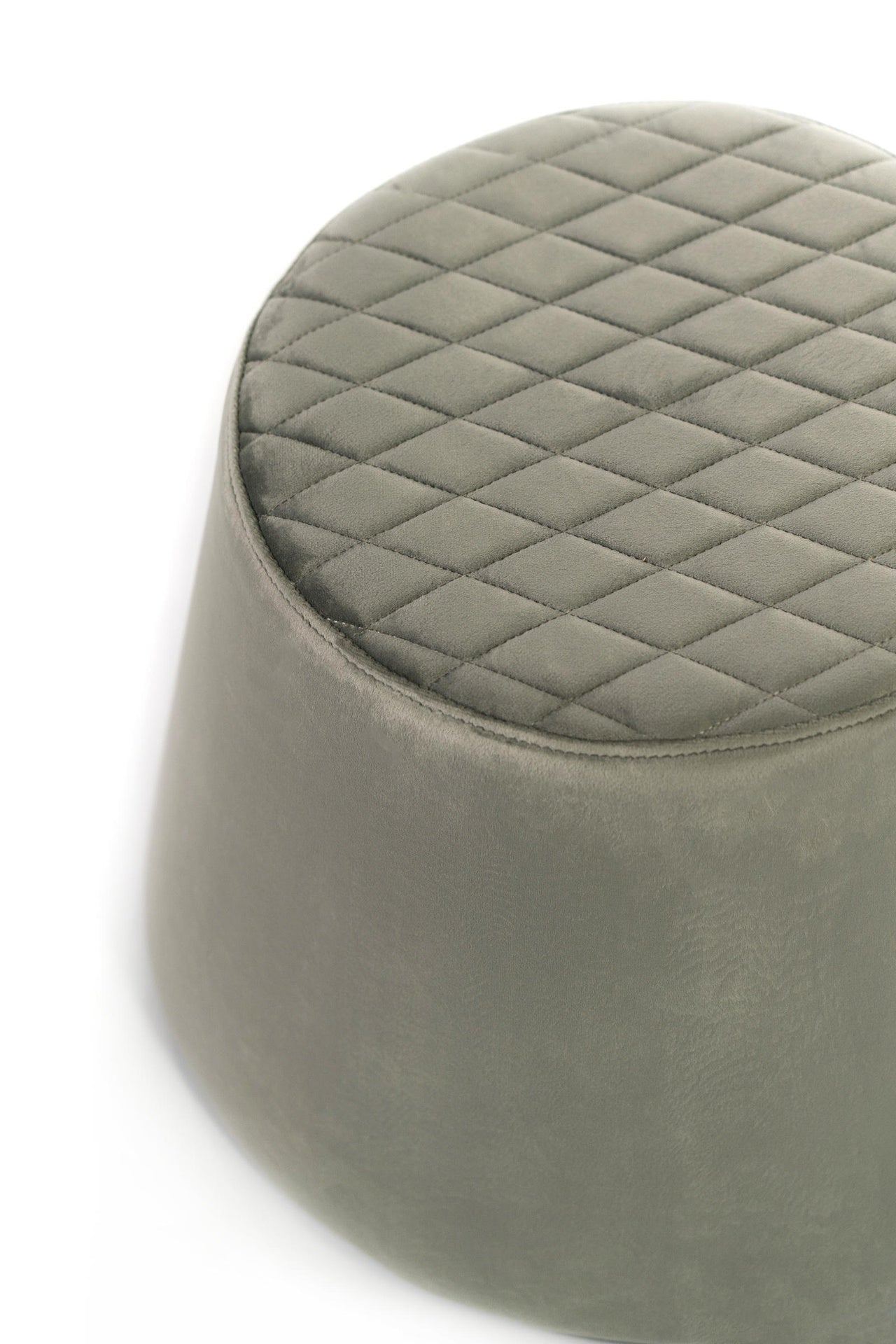 Puf de terciopelo metal gris 46,5 x 46,5 xh 33 cm