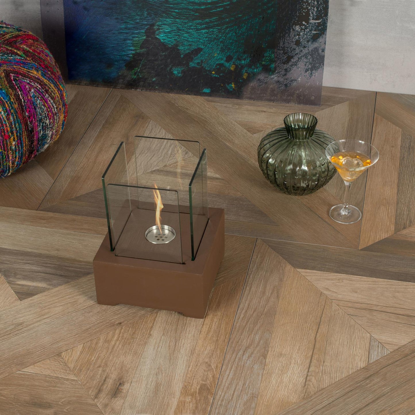 Biochimenea de magnesia marrón 22x22x29h cm