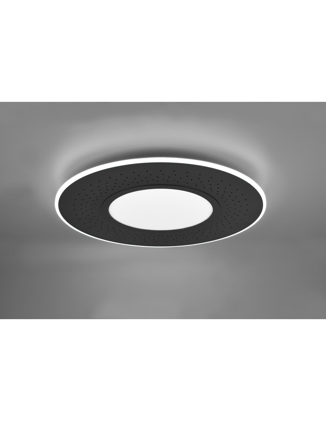 Lámpara de techo moderna grande Verus Black Led Dimmer 70w Trio Lighting