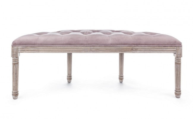 Banco clásico Tilde Woodrose de terciopelo 125x42x48h cm