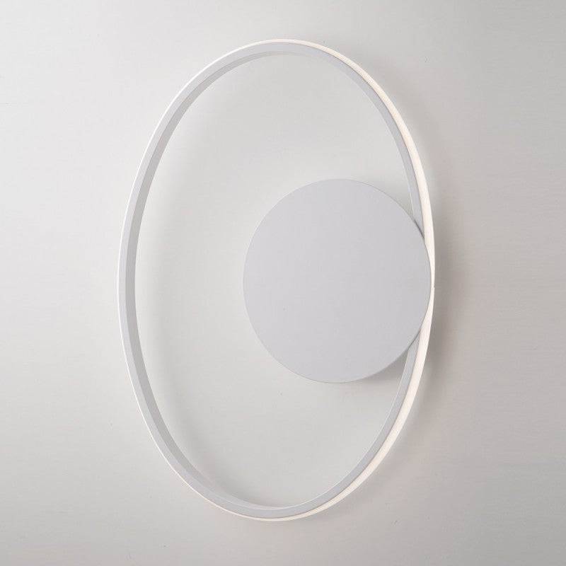 Plafón de metal blanco y aluminio con LED integrado 42x30x h8 cm