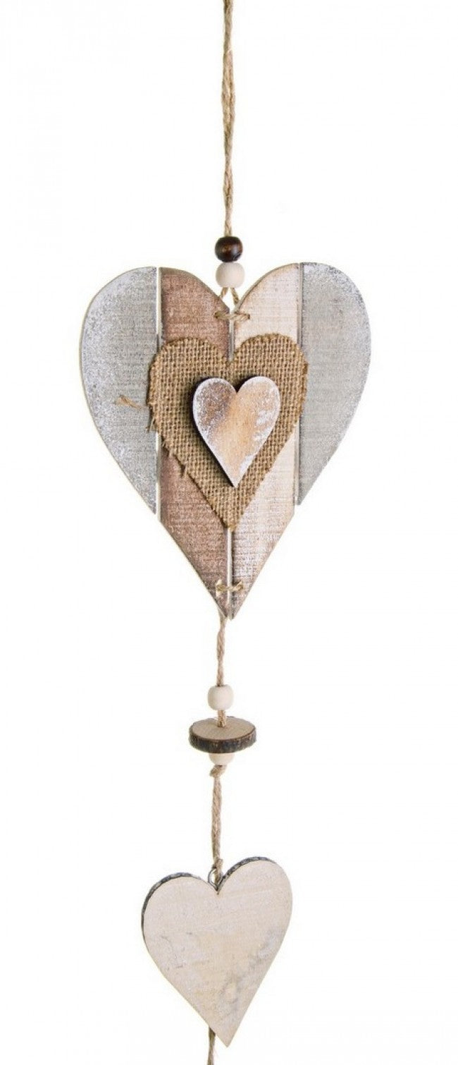 12x Corazón a rayas de hilo