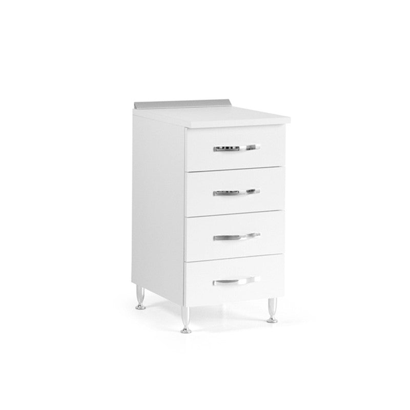 Cómoda de cocina de madera melaminada Fresno Blanco, Al. 85x50x40 cm