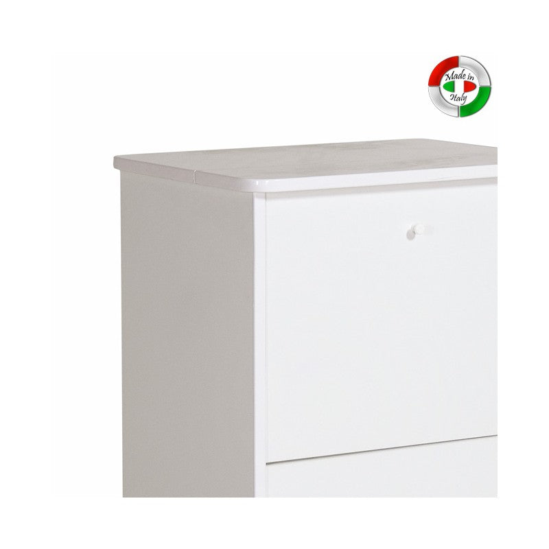 Mueble con tabla de planchar Cajones de madera revestida de melamina blanca 44x57xH.89 cm