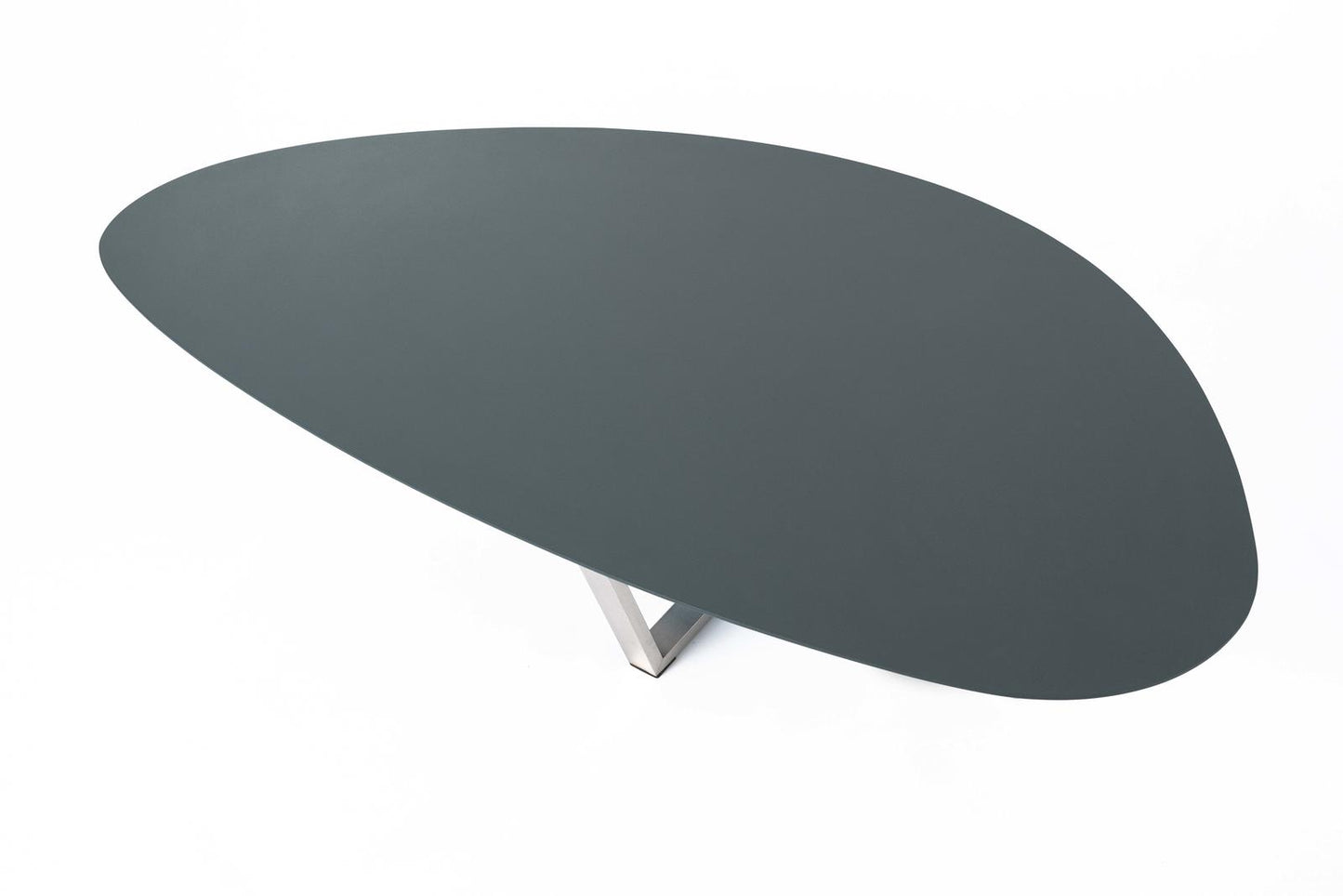 Mesa de centro en MDF gris oscuro y base de metal 140x80x32h cm