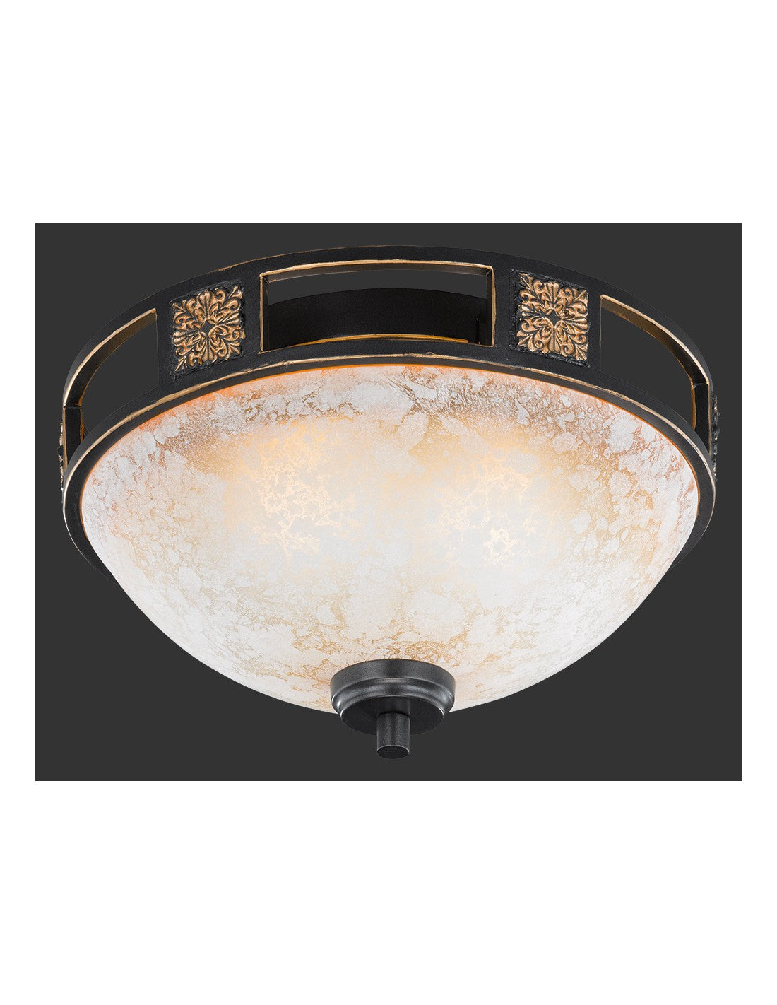 Lámpara de techo 2xE27 Quinta Ruggine Vidrio Alabastro Ø33 cm Trio Lighting