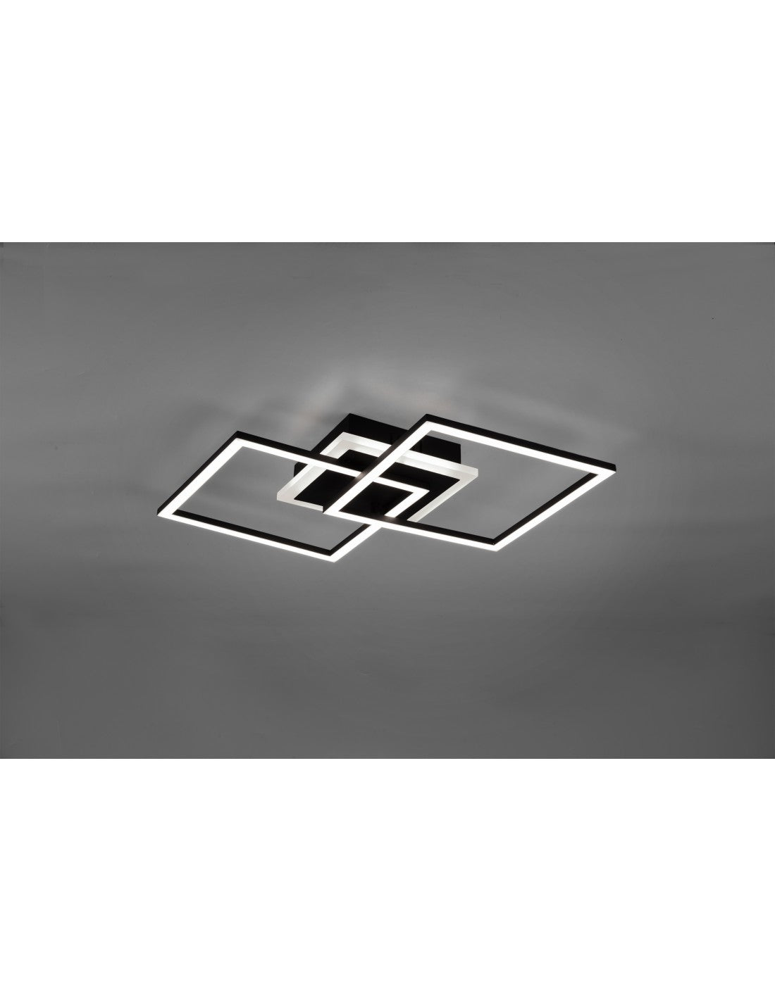 Venida Plafón LED Doble Cuadrado Negro 25w Regulable L57 cm Trio Lighting