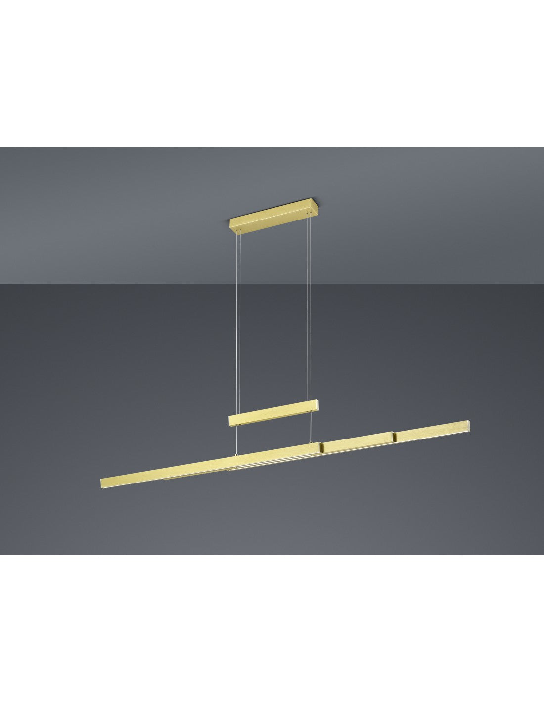 Moderna suspensión Trajan Led Touch regulable latón trío iluminación