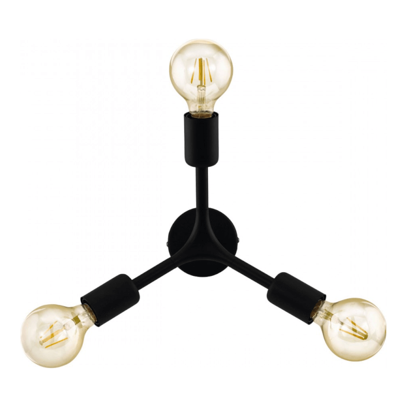 Bocadella Plafón negro 3Xe27 Ø34,5 Cm Eglo