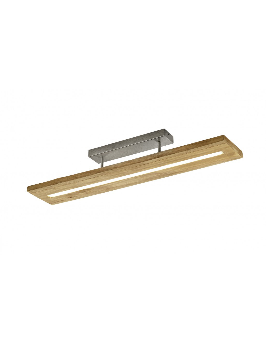 Lámpara de techo LED rectangular Brad en madera natural Trio Lighting