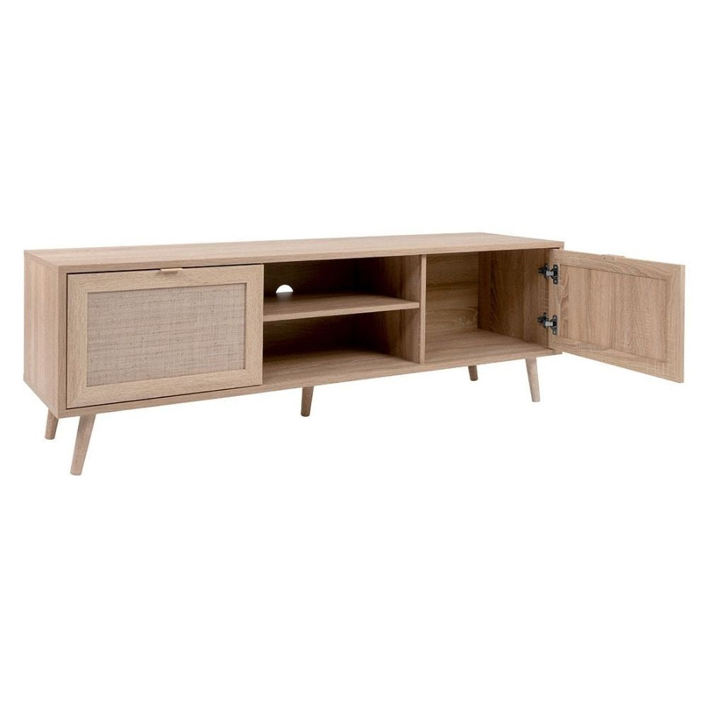 Mueble TV Bali 56A con 2 puertas efecto mimbre