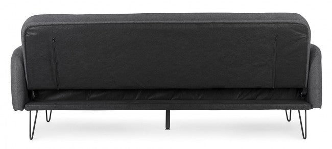 Sofá cama de tres plazas en tejido BRIDJET Negro 200x82x h81 cm