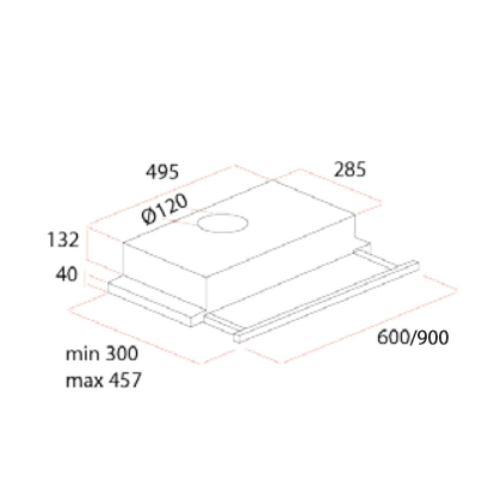 Campana bajo mueble Samet Slim 60 acero inoxidable 1 motor