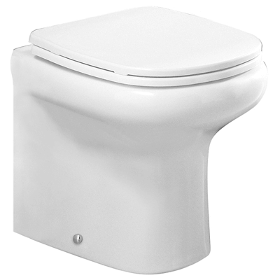 Inodoro compacto adosado a pared con vaciador universal