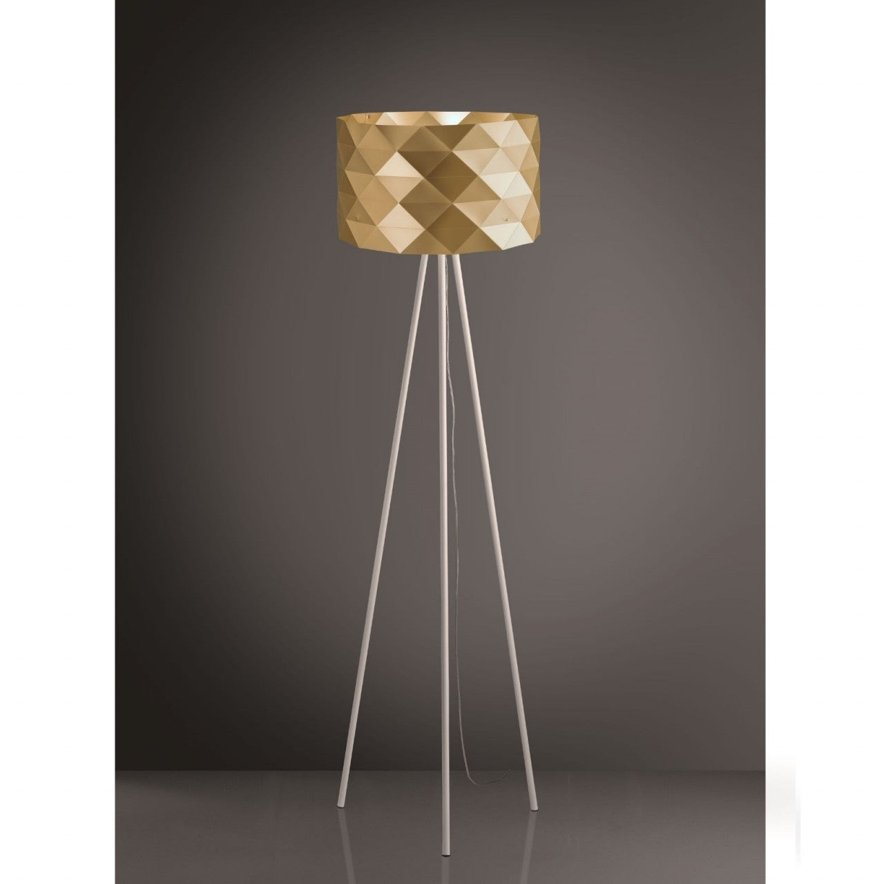 Lámpara de pie trípode New Gold en metal cm. 40x146h