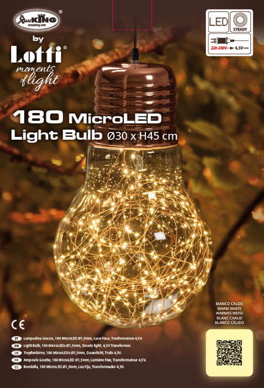 Bombilla Micro LED Cobre 180 Al.45cm