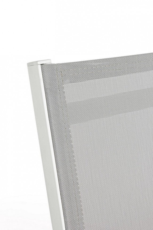 Silla De Exterior En Aluminio Gris Blanco Elin 47X57X H88 Cm
