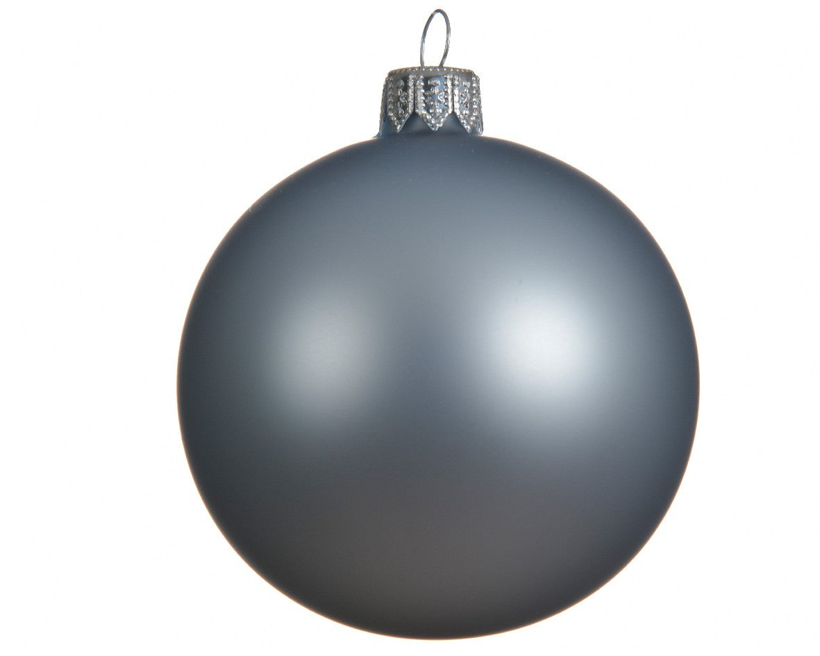 Adorno para árbol de Navidad, bola de cristal gris mate, 8 cm